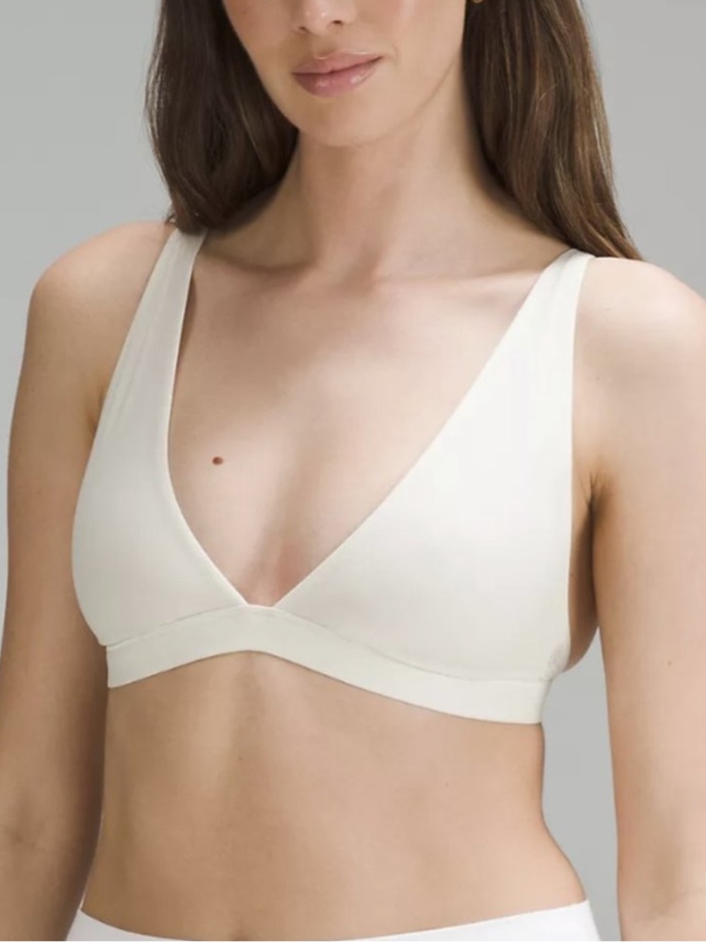 Wundermost Ultra-Soft Nulu Triangle Bralette A–D Cups Bone Ivory Cream medium